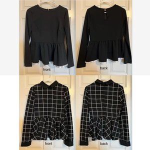 NWOT_ limited time deal-buy 1 get 1🆓SHEIN Ruffle Hem Peplum Tops bundle _size M